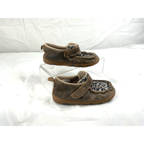 Twisted X Leopard Infant Baby Shoes Size 8 M Moc Leather Upper - Picture 8 of 16